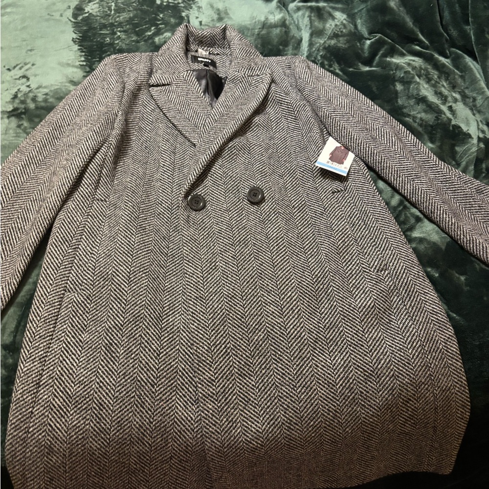 DKNY Women’s Herringbone Pea Coat